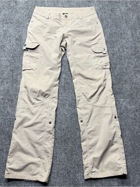 Kuhl Legendary Pants Womens 6 Reg Khaki Cargo Hiking Nylon Blend Roll Up 6065